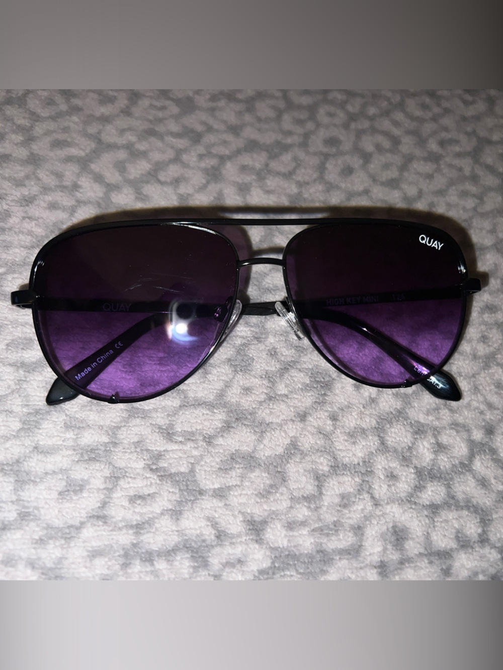 Quay Australia Women’s Black Frame Black Purple Lens High Key Mini Sunglasses